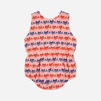 Baby Ribbon Bow All Over Woven Romper