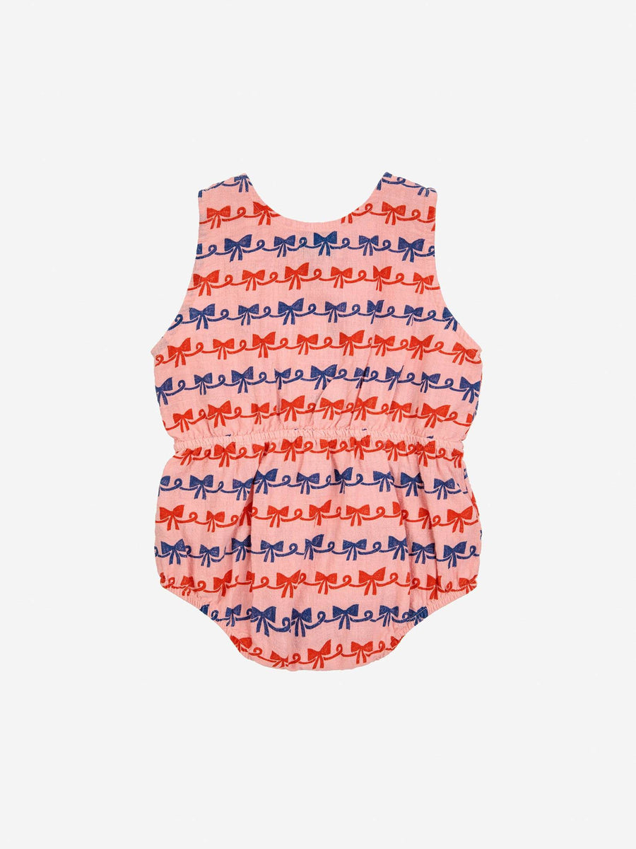 Baby Ribbon Bow All Over Woven Romper