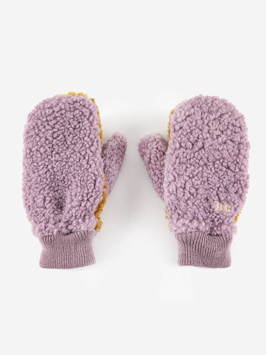 Sheepskin Color Block Lavender Gloves