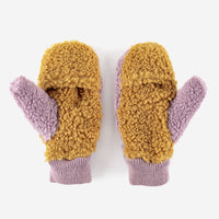 Sheepskin Color Block Lavender Gloves