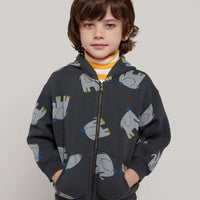 THE ELEPHANT ALL OVER ZIPPED HOODIE