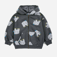 THE ELEPHANT ALL OVER ZIPPED HOODIE