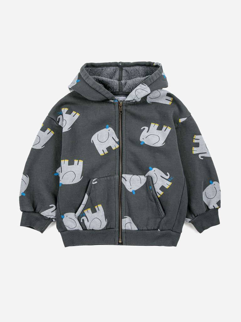 THE ELEPHANT ALL OVER ZIPPED HOODIE