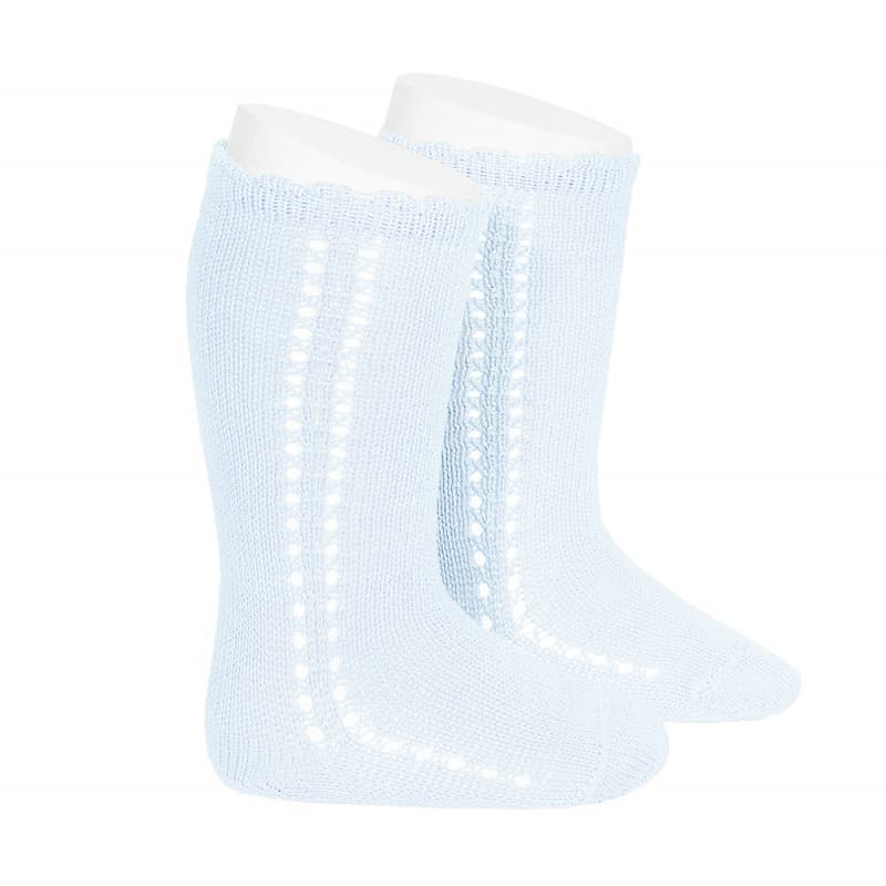 SIDE OPENWORK PERLE KNEE HIGH SOCKS