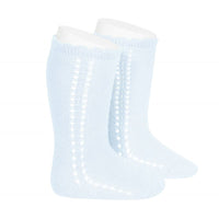 SIDE OPENWORK PERLE KNEE HIGH SOCKS