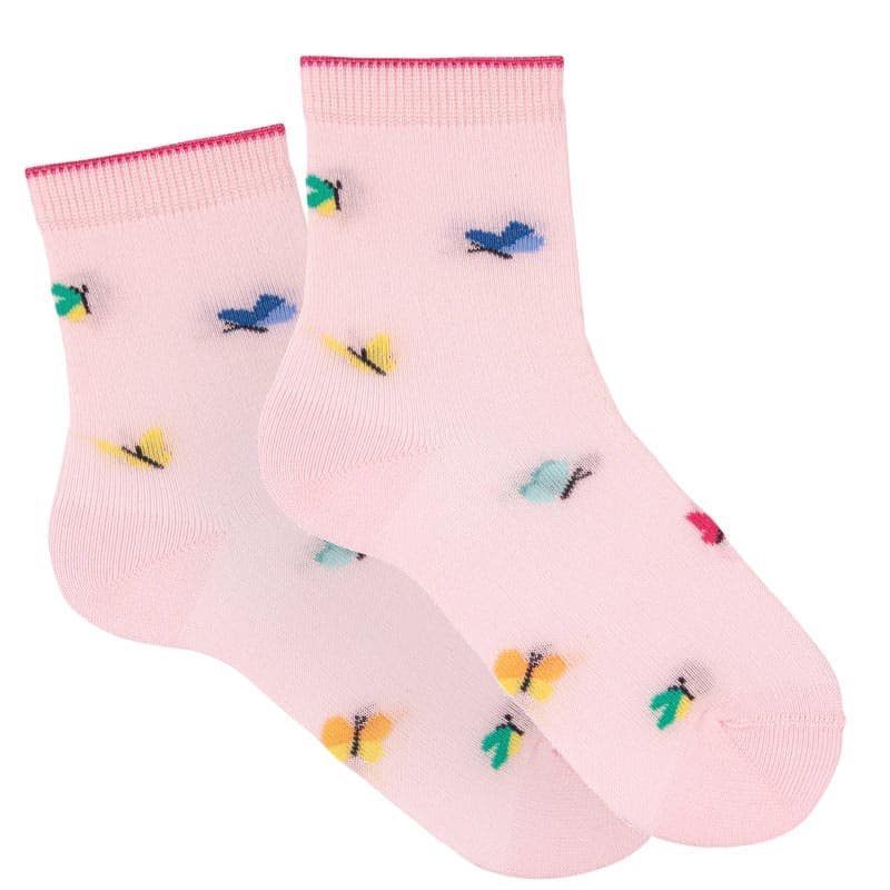 Colorful Butterfly Print Short Socks