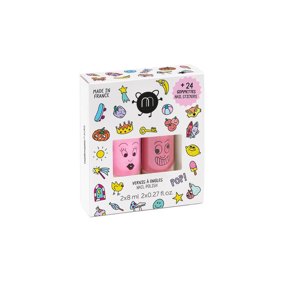 Nailmatic Kids Nail Polish and Stickers Set - POP