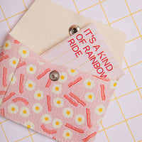 Huevos Bacon Pink Card Holder 