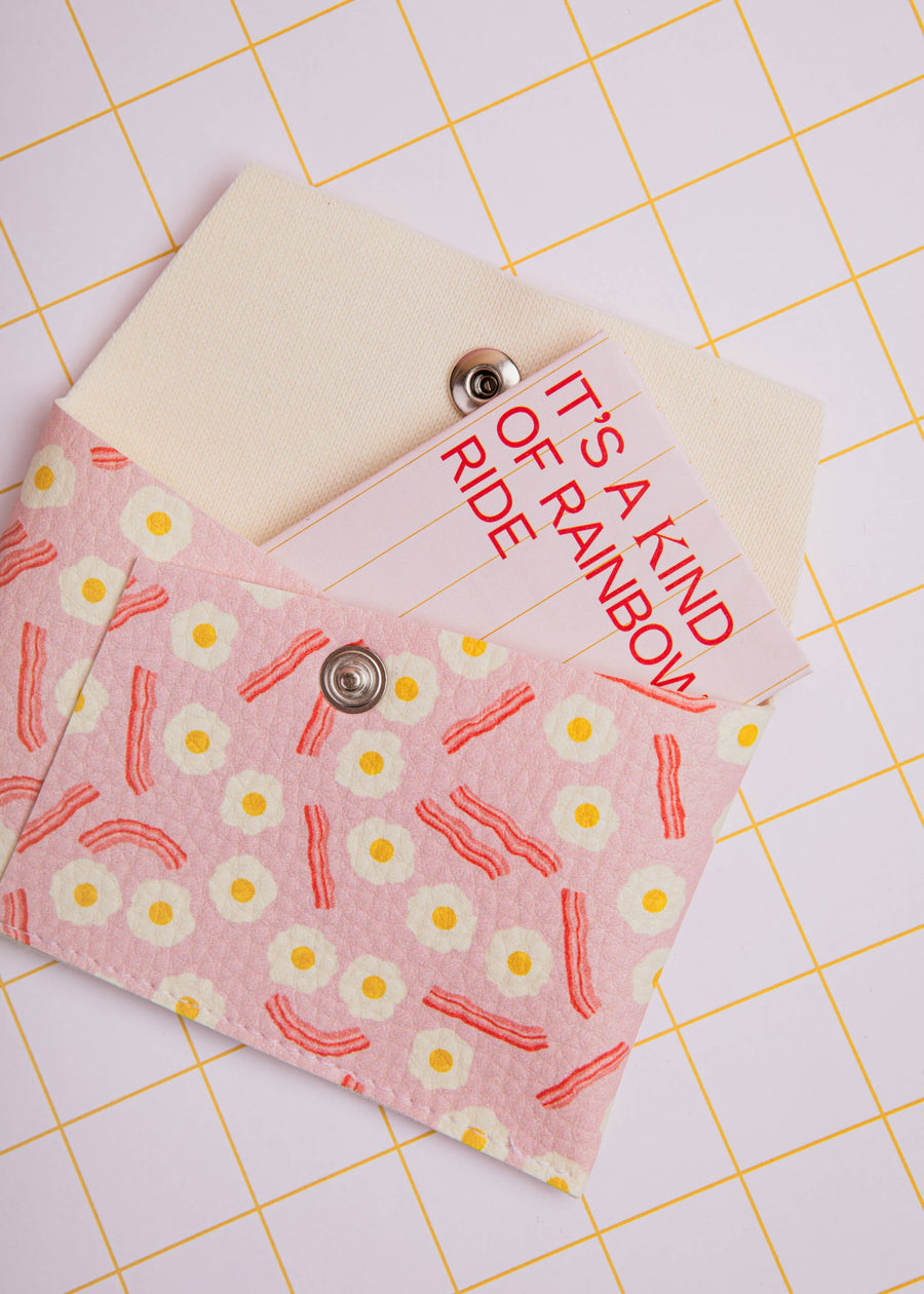 Huevos Bacon Pink Card Holder 