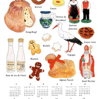 2025 Linen Calendar - Specialties Of Alsace