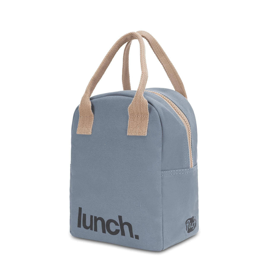 Zipper Lunch Bag - 'Lunch' Blue