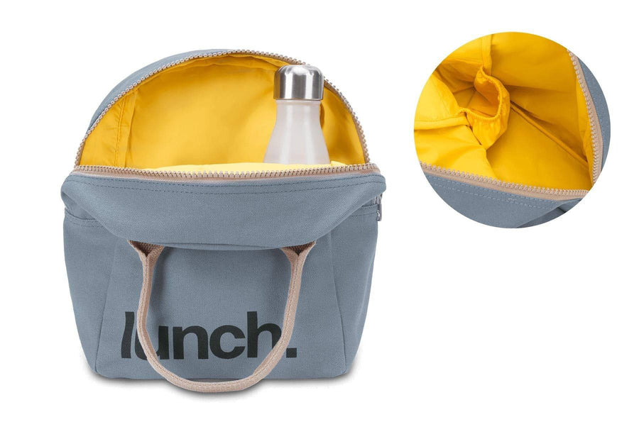 Zipper Lunch Bag - 'Lunch' Blue