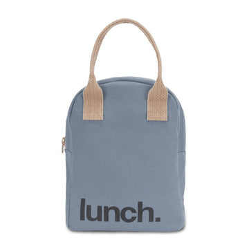 Zipper Lunch Bag - 'Lunch' Blue