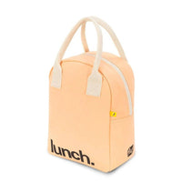 Zipper Lunch Bag - 'Lunch' Peach