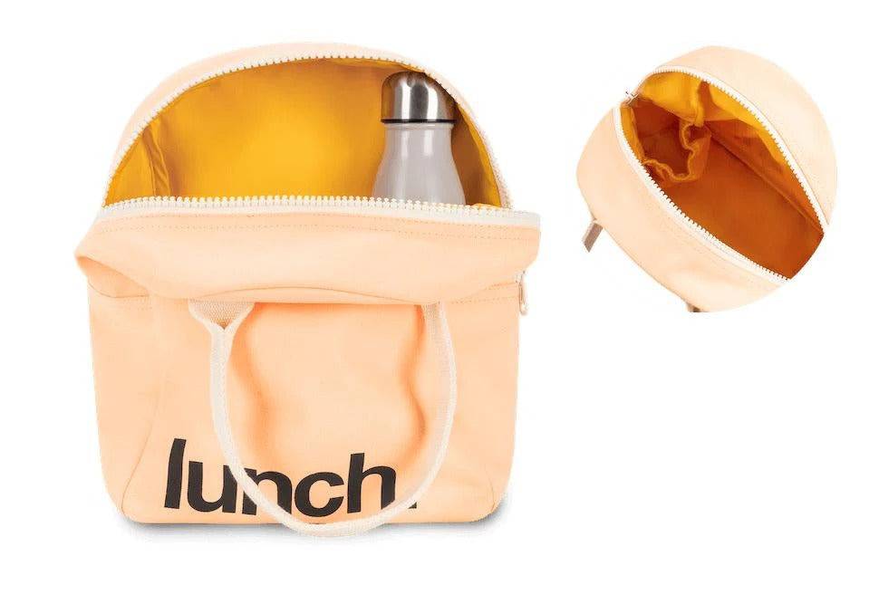 Zipper Lunch Bag - 'Lunch' Peach