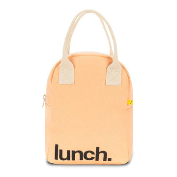 Zipper Lunch Bag - 'Lunch' Peach