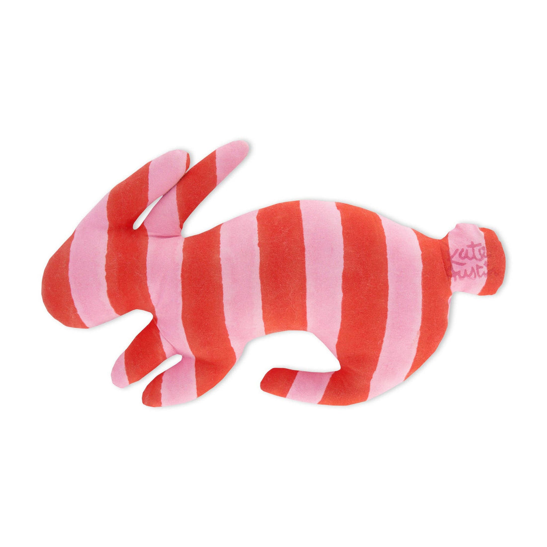 Bunny Pillow in Pink Orange Stripe