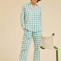 Women's PJ Set - Porcelain Check