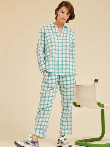 Women's PJ Set - Porcelain Check