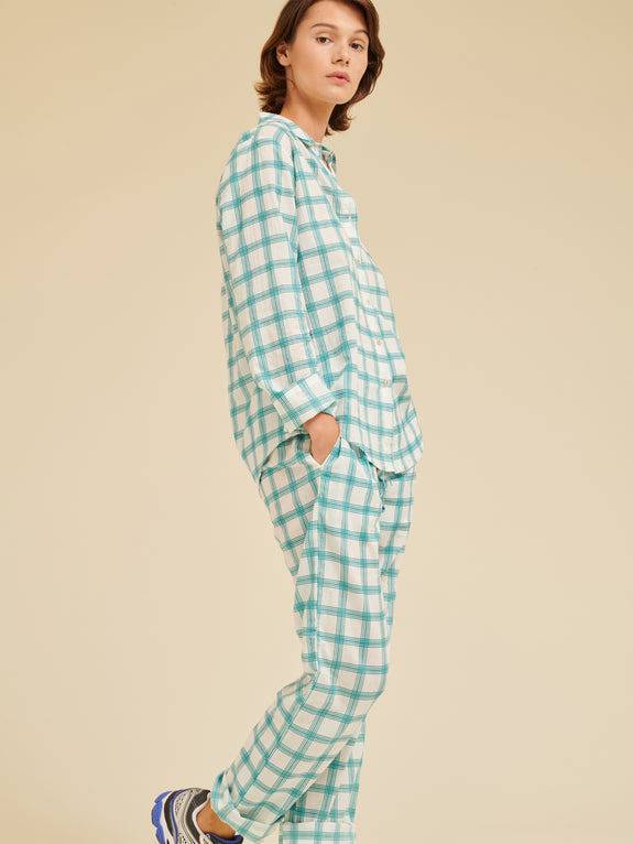 Women's PJ Set - Porcelain Check