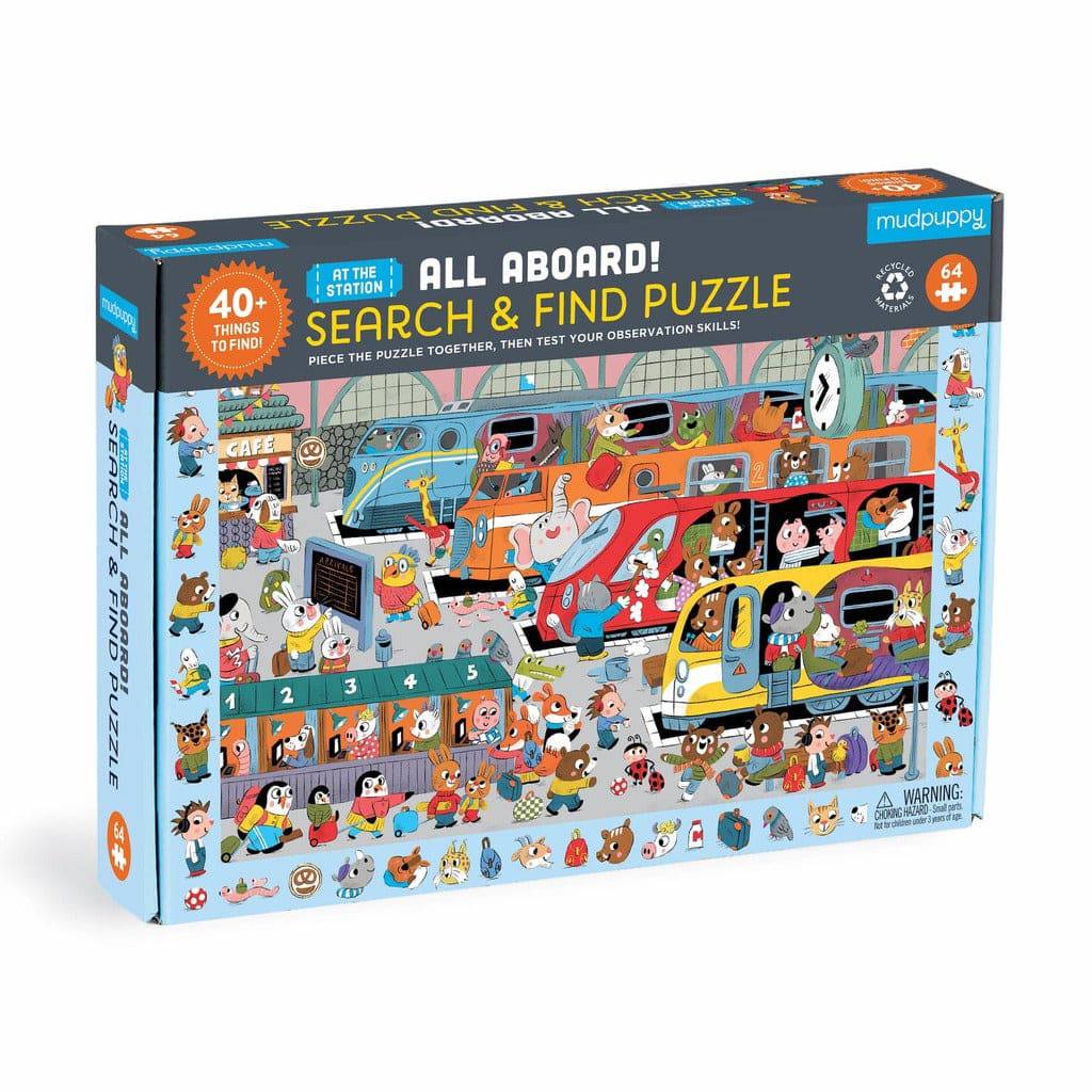 All Aboard! Train Station Search and Find 64 Piece Puzzle