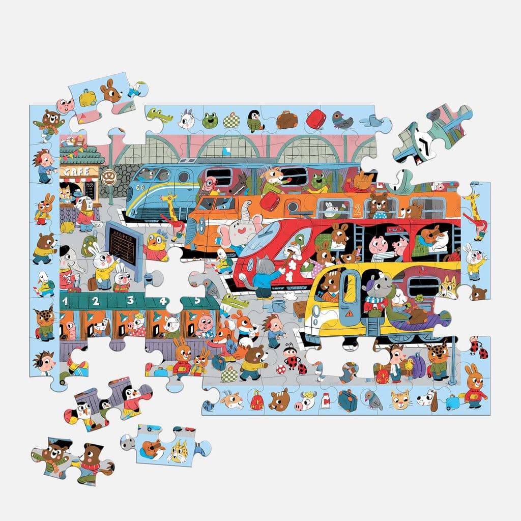 All Aboard! Train Station Search and Find 64 Piece Puzzle