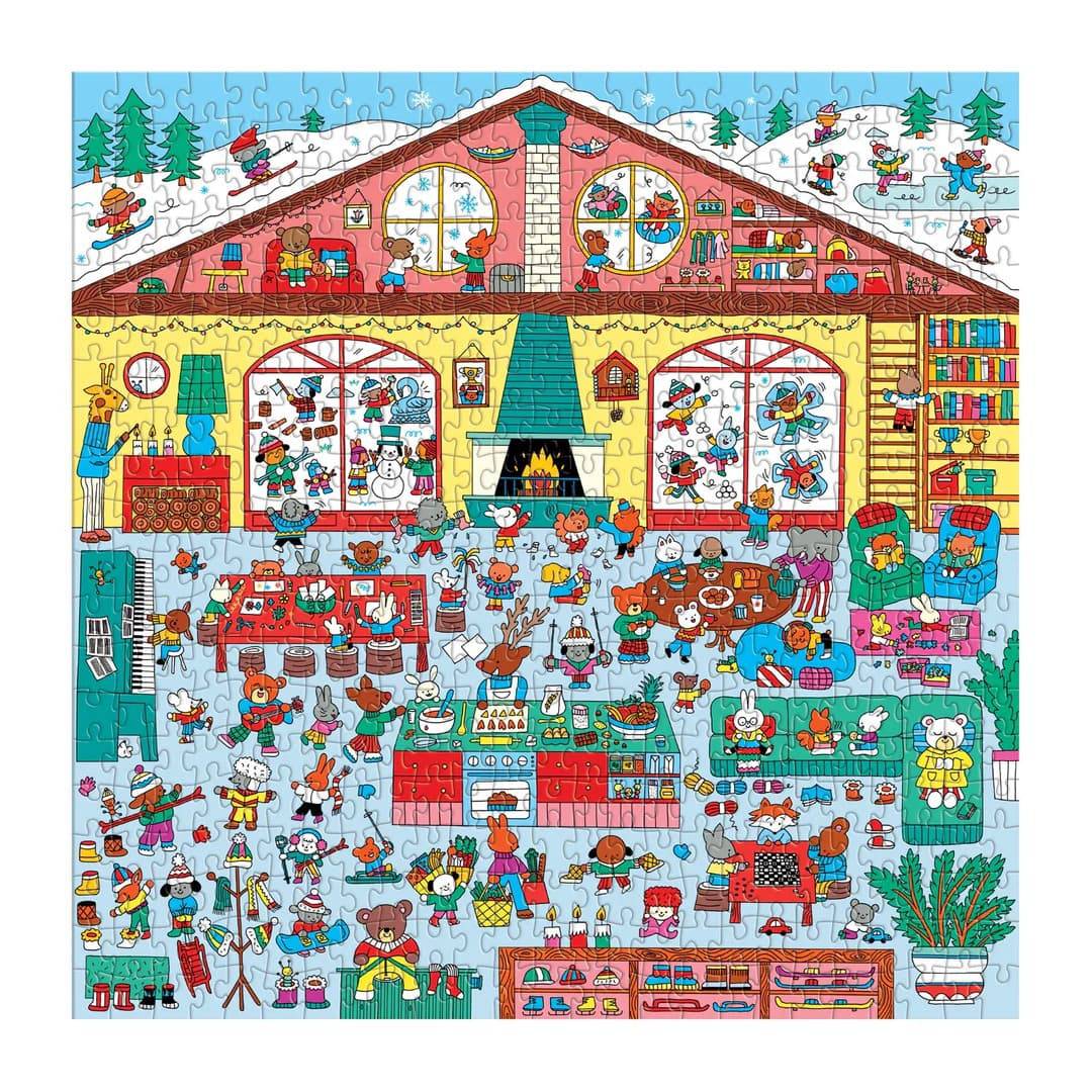 Search & Find Winter Chalet 500 Piece Puzzle