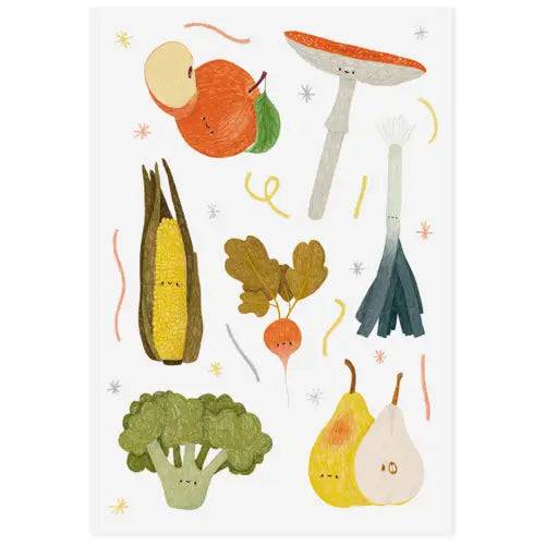 Organic Fruits and Veggies Temporary Tattoos