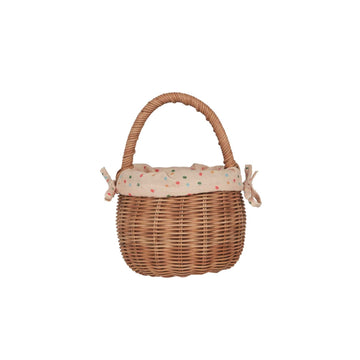 Rattan Berry Basket With Lining - Gumdrop