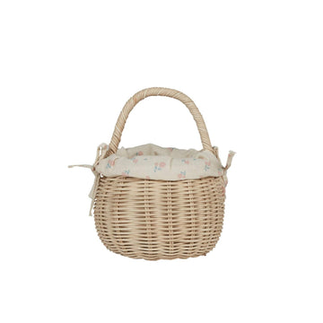 Rattan Berry Basket With Lining - Pansy