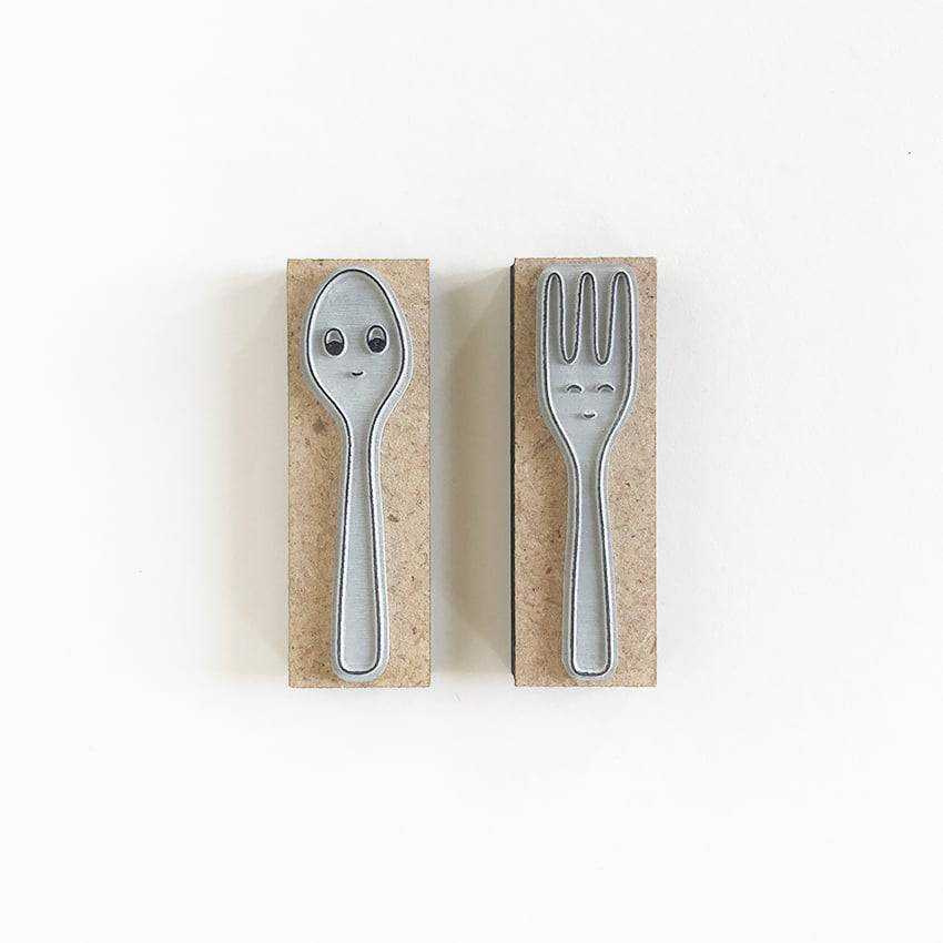 Mini Stamps - Spoon and Fork