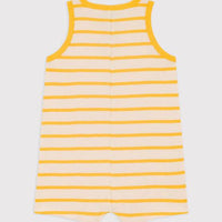 STRIPED RIB-KNIT PLAYSUIT