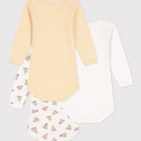 Long Sleeved Cotton Bodysuits 3-Pack - Bonnets