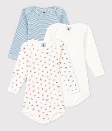 Long Sleeved Cotton Bodysuits 3-pack - Foxes