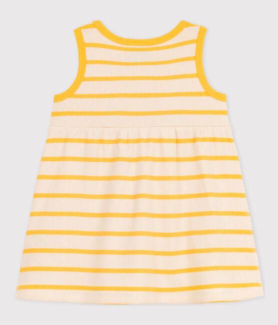 SLEEVELESS STRIPED RIB-KNIT DRESS