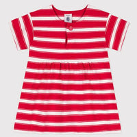 STRIPED SHORT-SLEEVED JERSEY DRESS