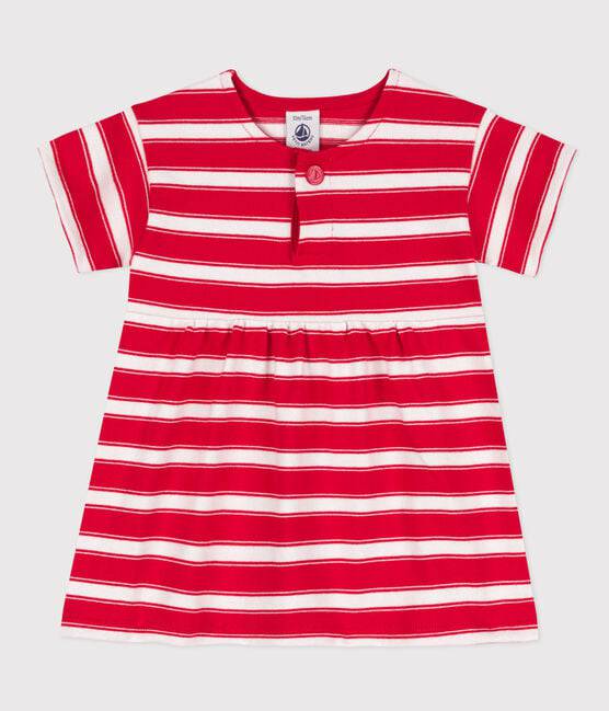 STRIPED SHORT-SLEEVED JERSEY DRESS