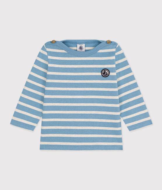 BABIES' THICK JERSEY BRETON TOP - BLUE