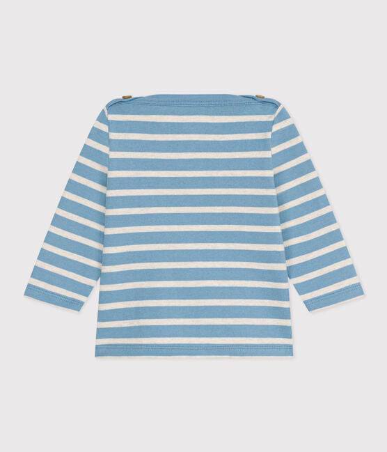 BABIES' THICK JERSEY BRETON TOP - BLUE