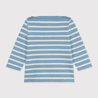 BABIES' THICK JERSEY BRETON TOP - BLUE