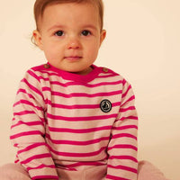 BABIES' THICK COTTON BRETON TOP - PINK