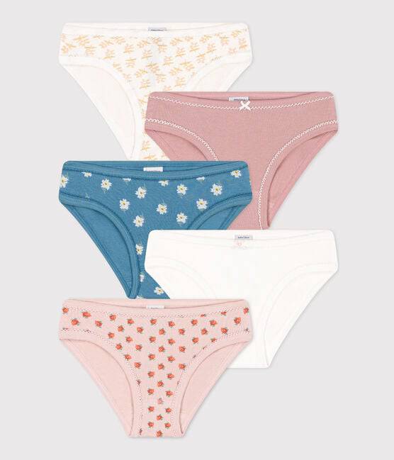 Girls' Flower Cotton Briefs - 5 Pack