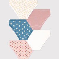 Girls' Flower Cotton Briefs - 5 Pack