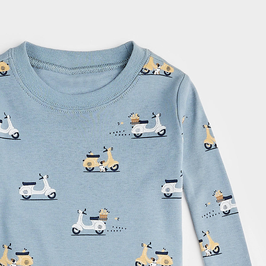 Motorino Print on Light Blue PJ Set