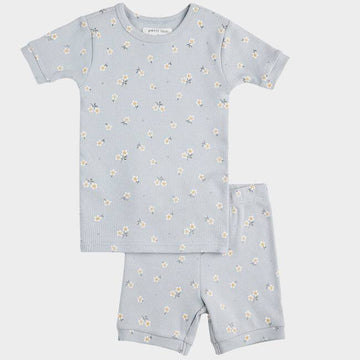 Lemon Blossoms on Light Blue Short Sleeve PJ Set