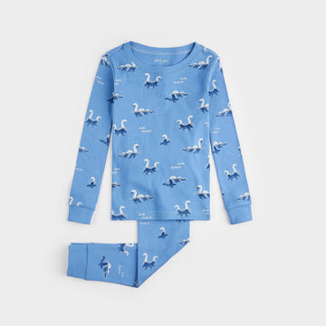 Loch Ness Monster Print on Blue PJ Set