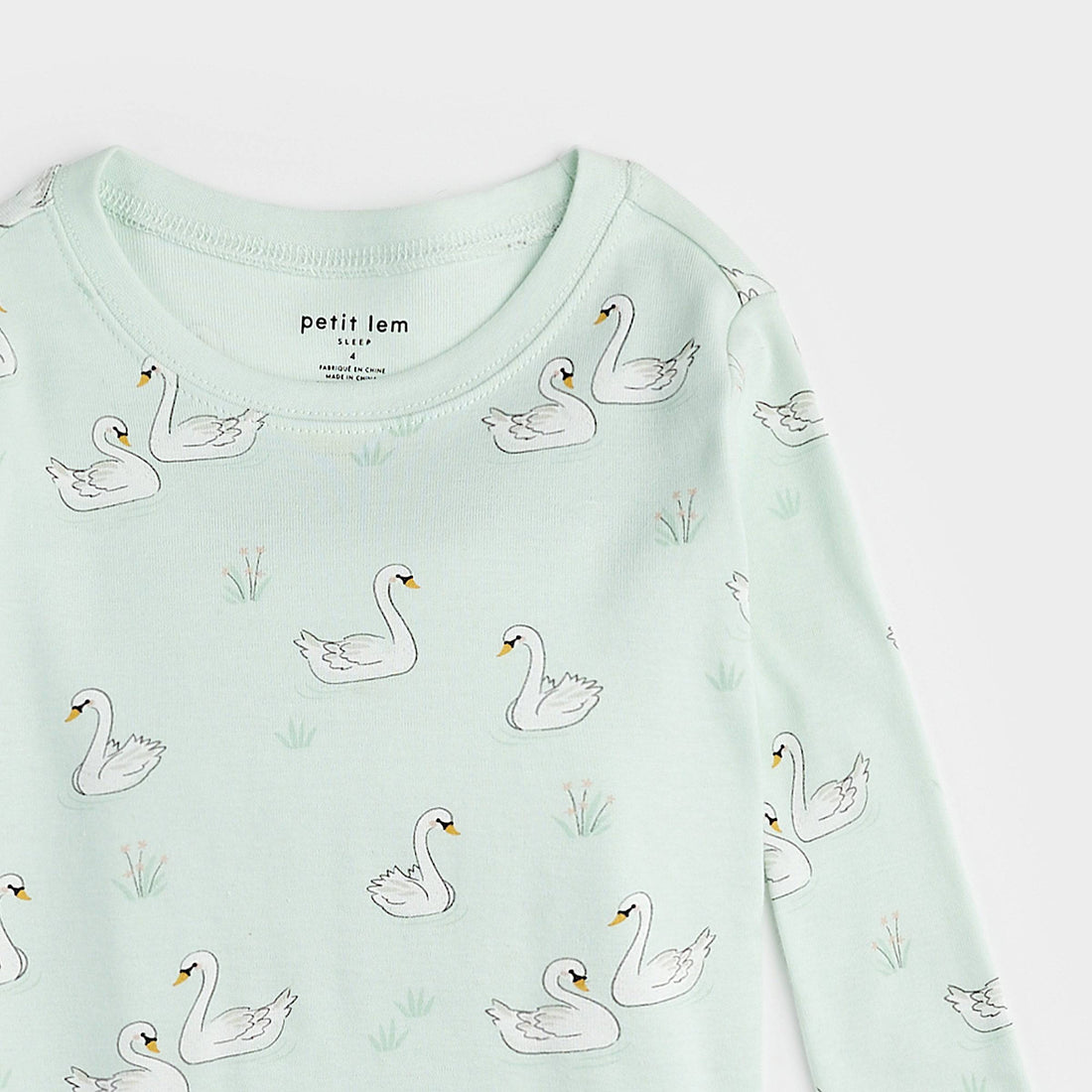 Swan Print on Water Lily PJ Set