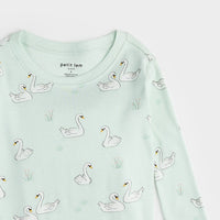 Swan Print on Water Lily PJ Set