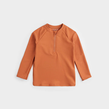 Long-Sleeve Apricot Ribbed Rashguard