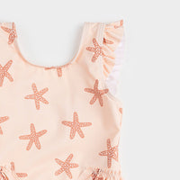 Starfish Print On Rose One-Piece Swimsuit